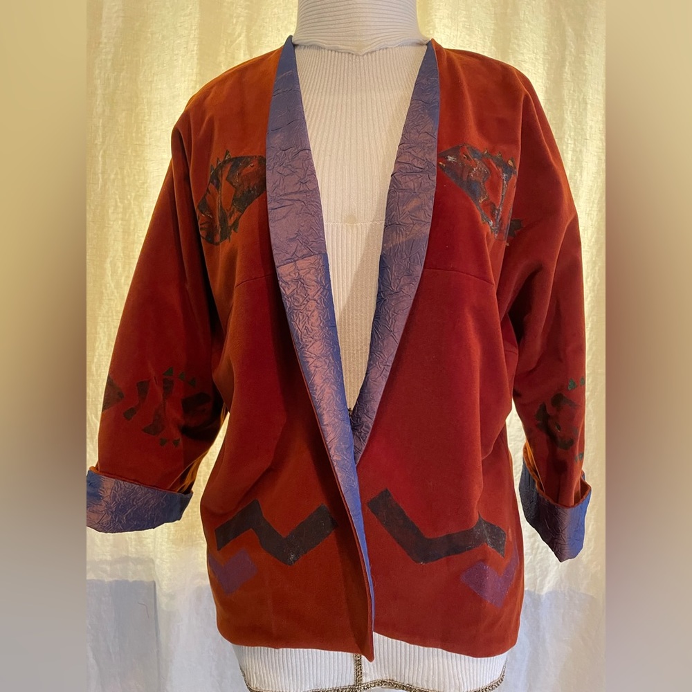 Custom Designed Reversible Jacket With Hand Paint… - image 1